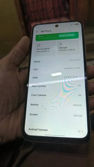 infinix smart 10 4/64 GB camplite saman