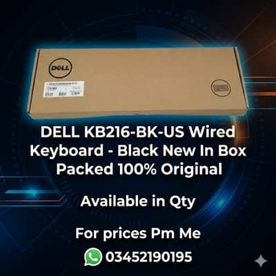 Dell KB216-BK-US Wired Keyboard Black New In Box Packed 100% Original
