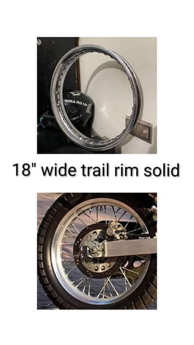 18" trail wide solid rim
