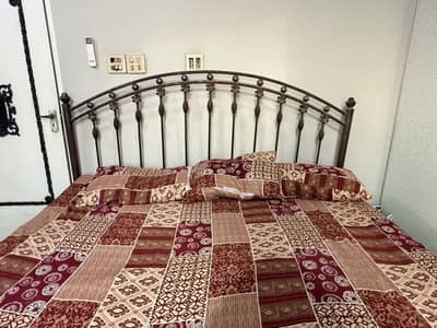Solid Iron Double Bed - Sturdy & Comfortable
