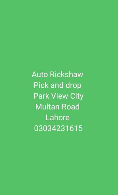 Pick and drop Park view City Auto Rickshaw