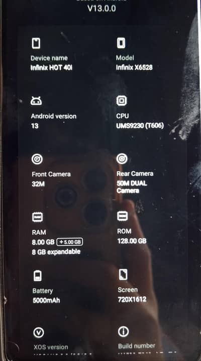 Infinix Hot 40i 8GB RAM + 128GB Storage PTA Approved