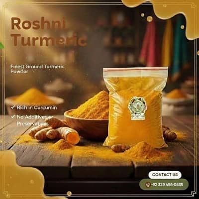 Roshni Pure Turmeric Powder 1kg (ھلدی)(Delivery charges are not added)