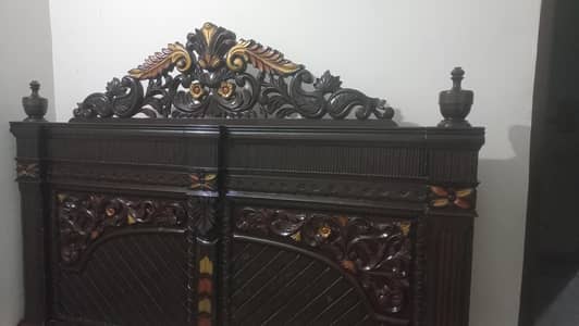 wooden bed dressing  wardrobe