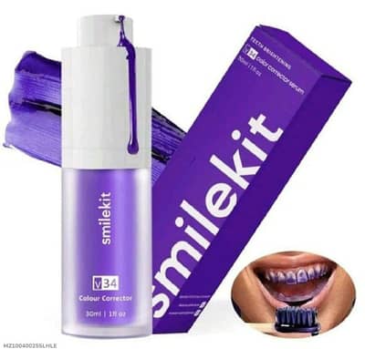 Teeth Whitening V34 Colour Corrector Serum - Purple Toothpaste, 1 Pcs