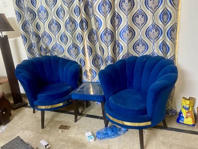 Coffee chair sofa in blue colour throw away price