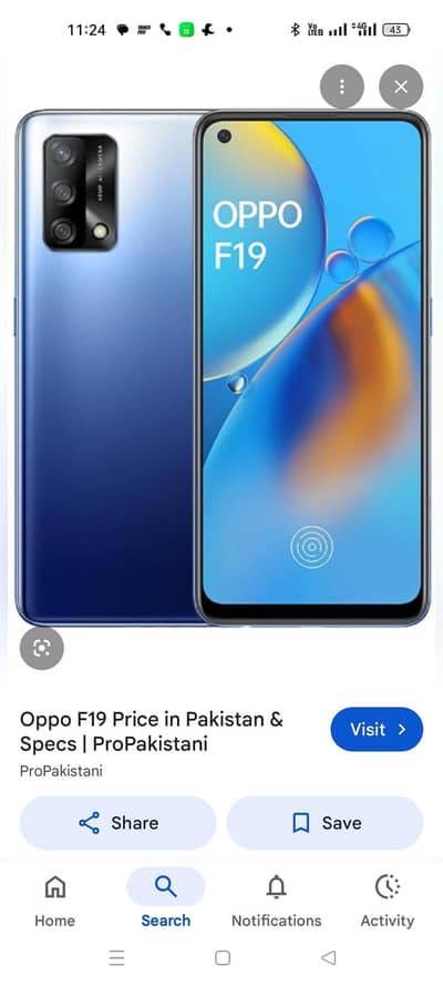 oppo F19 charger Sath ha or boxi origina Pta l official