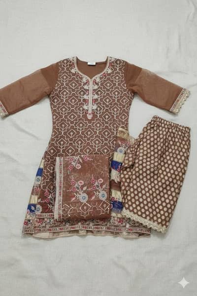 Elegant Brown 3-Piece Ethnic Suit