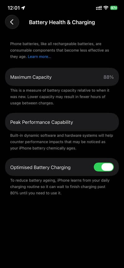 IPHONE 12 /128 GB 88% PTA Approved Physical + esim