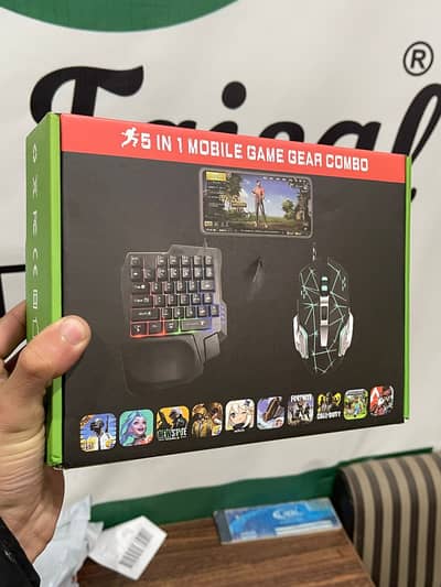 5-in-1 Android-Compatible PC Gaming Combo – One-Handed Gaming