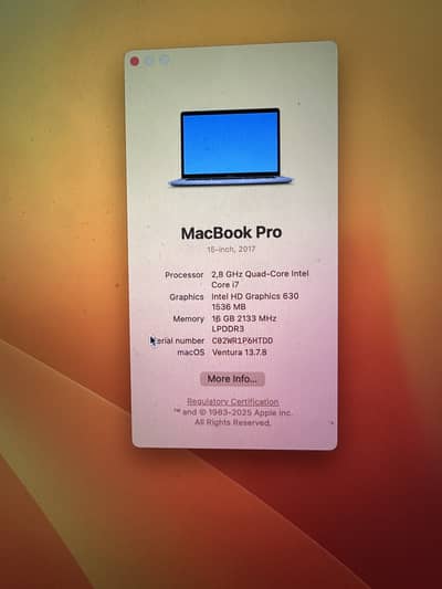 Apple macbook pro 15 inch 2017