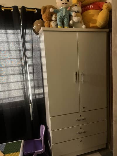 Kids queen size bed with cupboard without mattess and
