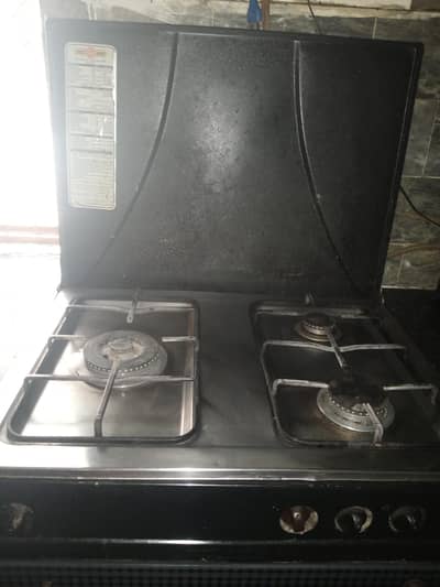 three burner cooking range