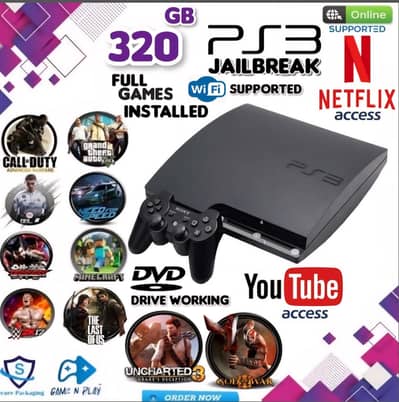 Playstation PS3 Slim 500 GB Games Installed