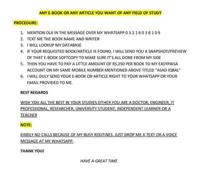 ANY E-BOOK OR ANY ARTICLE YOU WANT OF ANY FIELD OF STUDY