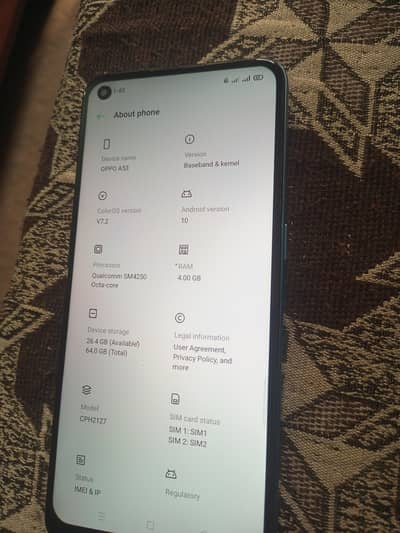 oppo A53 4 GB memory 64 Gb memory