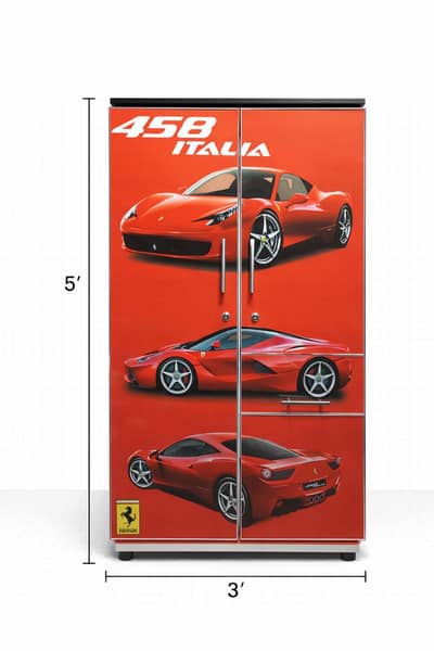 New Wooden Kids wardrobe Red car designed