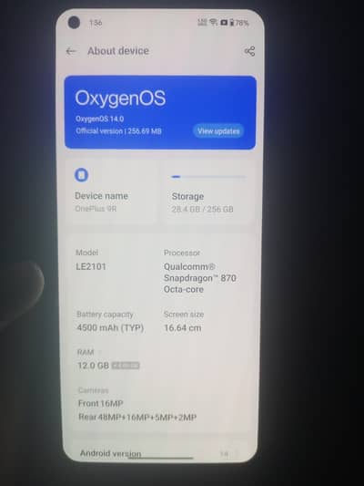 Oneplus 9R 256 dual sim