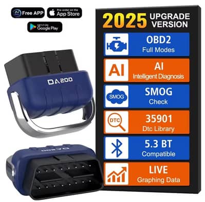 DA200 OBD2 Car Diagnostic Tool Bluetooth 5.4 compatible Code Reader
