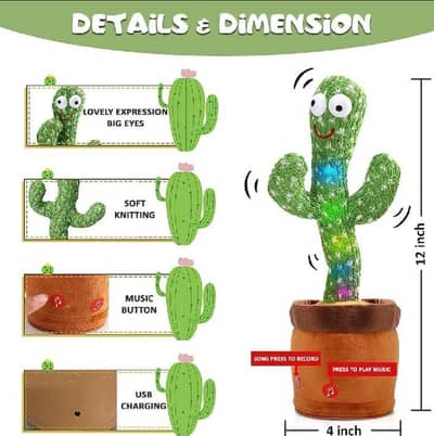 Rechargeable Talking and dancing Cactus Toy -New | 