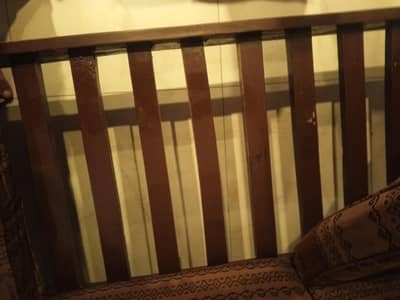 five seater wooden sofa set in mahogany