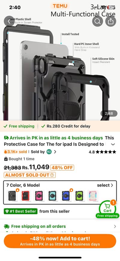 Ipad pro 12.9,2020-2021 5th generation shockproof case sealed box pack