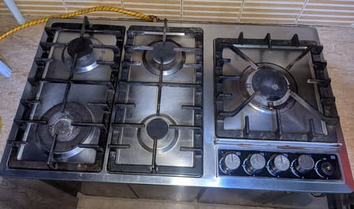 Italian Heavy Duty 5 Burner Built-in Hob / Gas Stove
