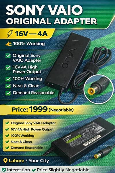 LCD Power Adapter 16V 4A (Sony Original)