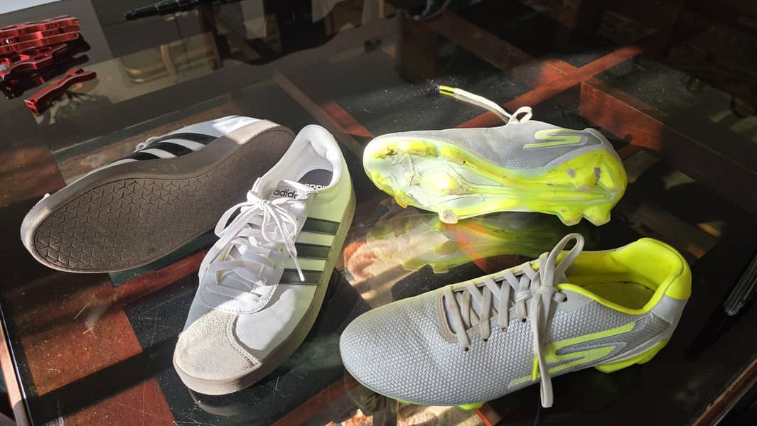 original new adidas and sketchers foot ball 1