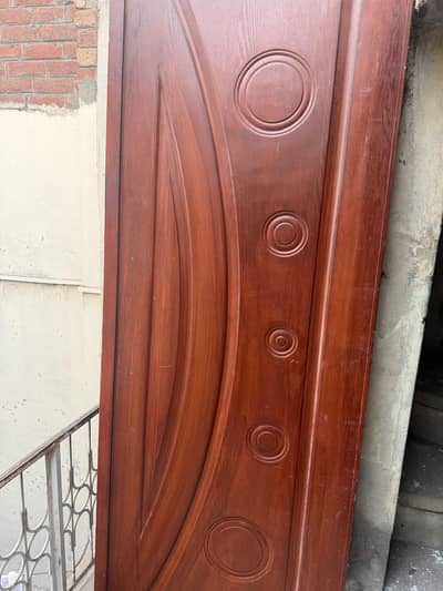 Double wooden doors.