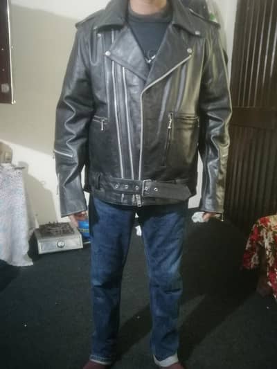 pure Black leather jacket
