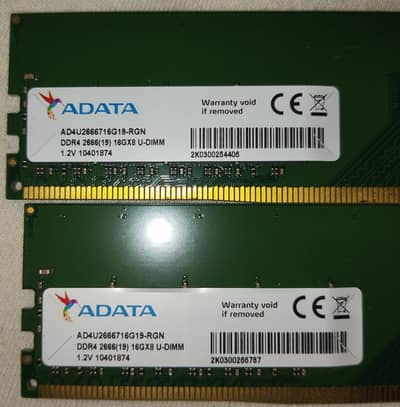 RAM AD4U2666716G19-RGN  DDR4 2666(19) 16GX8 U-DIMM  1.2V 10401874