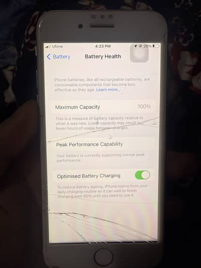 iPhone 7 PTA approved 128Gb finger ok glass break touch ok Baki all ok