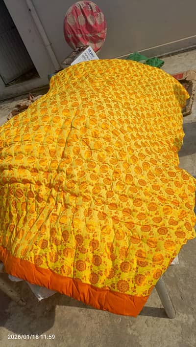 Desi Razai/Talai pure cotton (rooi) filled 5 sets in silk fabric