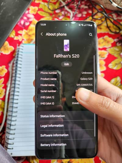 Samsung S20 Official PTA Approved Dotted F/DS Physical Dual Sim
