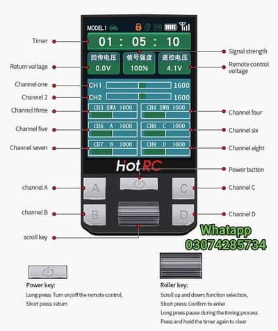 8ch hotrc transmitter and receiver controller