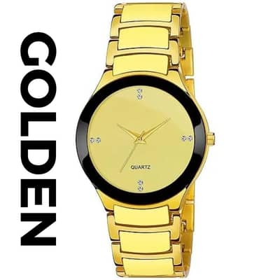 Men's quartz chain strap watch 1 pcs water resistant with fold clasp