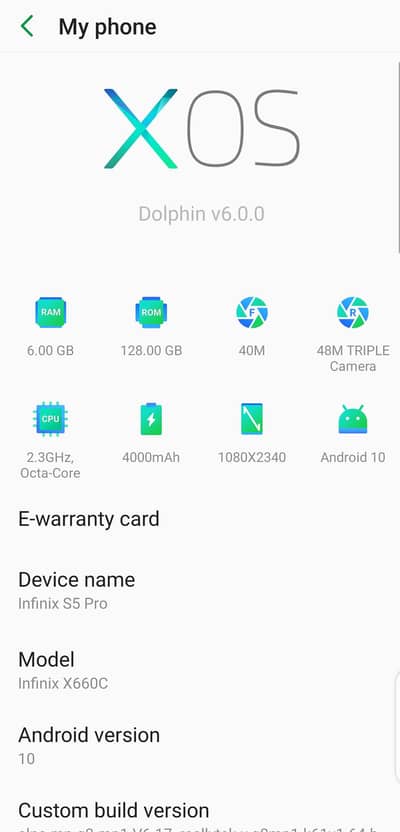 Infinix S5 pro for sale complete box