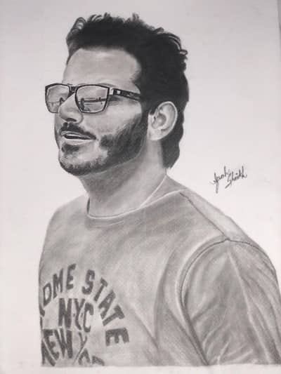 Customised handmade pencil drawing| portrait for gift.