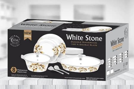 Dinner Set – Premium White Stone Series (Brand New)