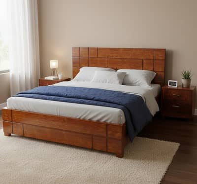 40% Discount Offer King Size Double Bed Sheesham Wood Polish