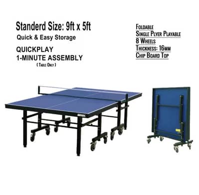 Professional Butterfly Table Tennis Table 8 Wheels Standard Size