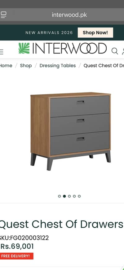 Interwood dresser/chest of drawers