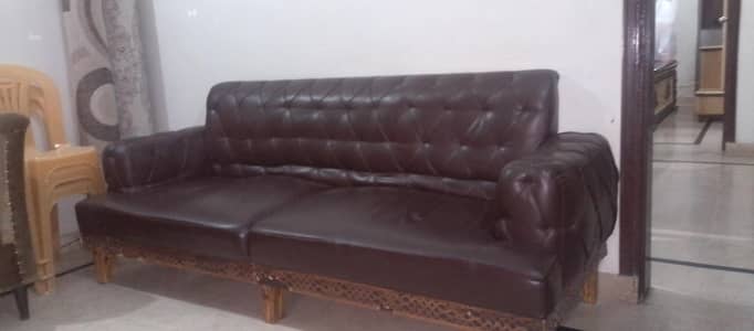 Pure leather three seater sofa