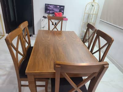 wooden 6 chairs dining  table