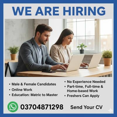 Online Office Work Part-time & Full-time (Home Based)