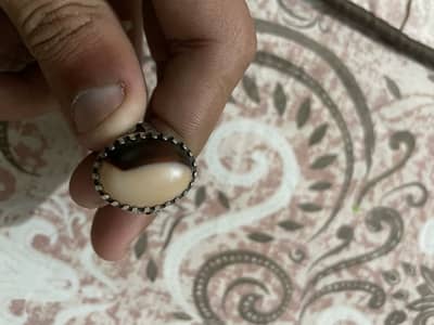 Antique stone in pure chandi