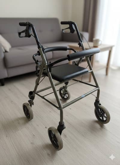 Foldable Rollator Walker with Seat & Brakes | Medical Walking Frame