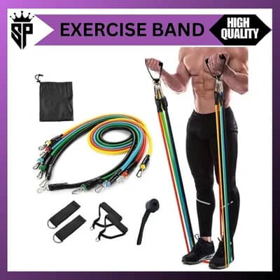 11pcs resistance bands set for home and gym workouts.