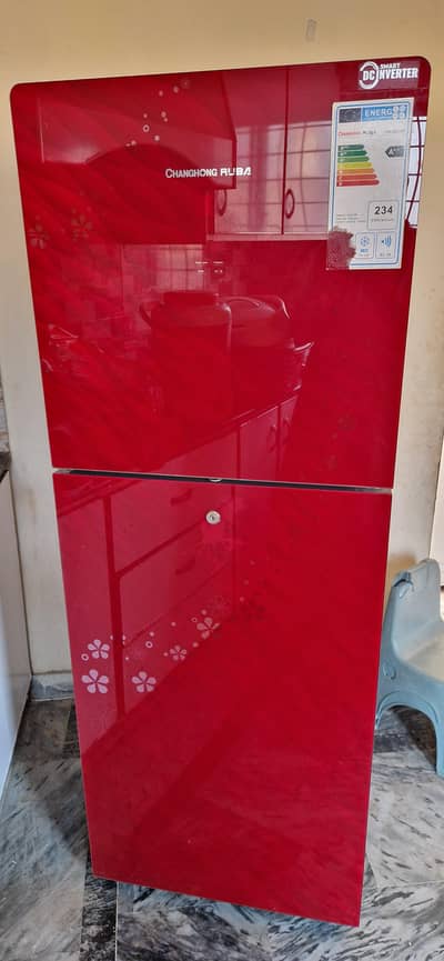 Changhong Ruba Refrigerator | DC Inverter | Red Glass Door